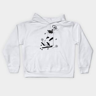 Funny Meh Lazy Cat With Funny Design Kids Hoodie